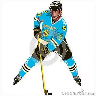 Hockey player Vector Illustration