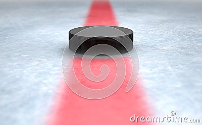 Hockey Puck Centre Stock Photo