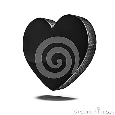 Hockey puck heart Stock Photo