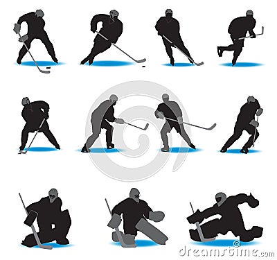 Hockey Silhouettes Vector Illustration