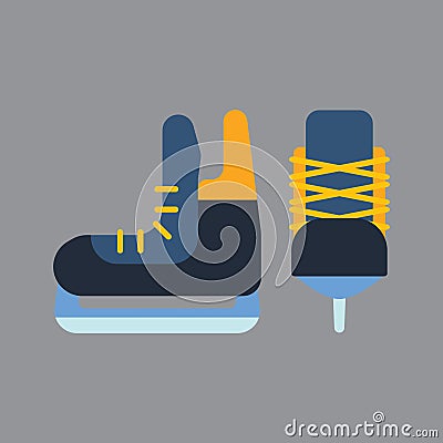 Hockey skates vector illustration ice boots pair. Vector Illustration