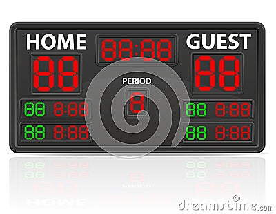 Hockey sports digital scoreboard vector illustration Vector Illustration