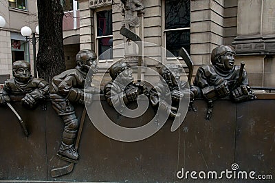 Hockey Statue - Toronto - Canada Stock Photo