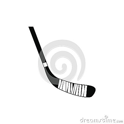 Hockey stick black simple icon Vector Illustration