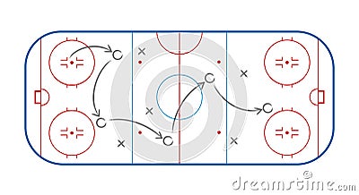 Hockey tactic planning board Vector Illustration