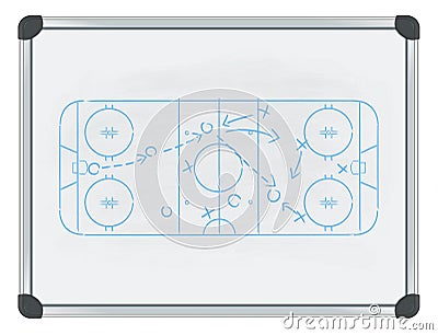 Hockey tactic on whiteboard Stock Photo