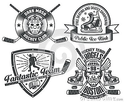 Hockey tattoos Vector Illustration