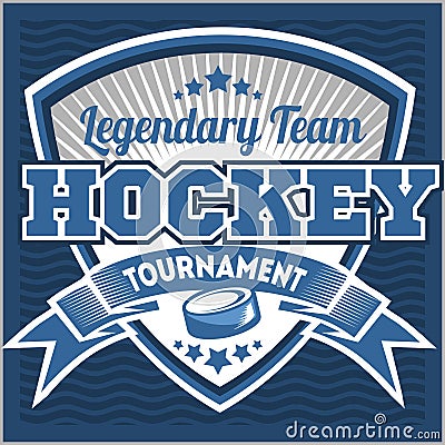 Hockey team logo template. Emblem, logotype Vector Illustration