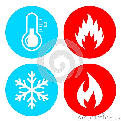 Hod and cold vector icon set Vector Illustration