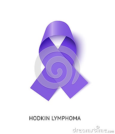 Hodgkin lymphoma awareness ribbon vector realistic illustration Vector Illustration