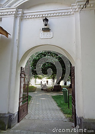 Hodos-Bodrog Monastery - entrance to the inner courtyard Stock Photo