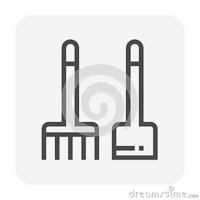 Hoe rake icon Vector Illustration