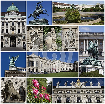 Hofburg Palace collage, Vienna, Austria Stock Photo