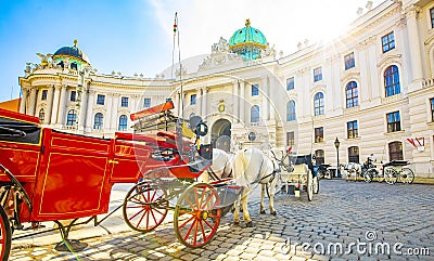 Hofburg palace and horse carriage, Vienna, Austria Editorial Stock Photo