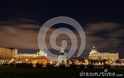 Heldenplatz (Heroes Square), Hofburg Palace, Museum of Natural History and Museum of Art History - landmark in Vienna, Stock Photo