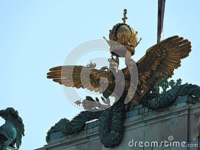 Hofburg Palace view from Michaelerplatz, Vienna, Austria. Habsburg Empire landmark in Vien, famous and beautiful building, summer Stock Photo