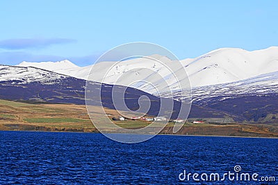 Hofdi near Akureyri on Eyjafjordur, Northern Iceland Stock Photo