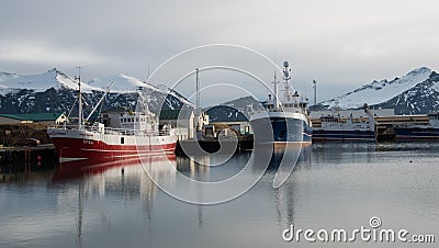 Hofn Fishing Harbor, Iceland Editorial Stock Photo