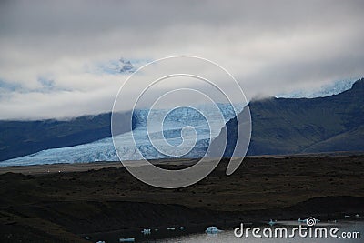 Hofn Glacier top and lagoon Stock Photo