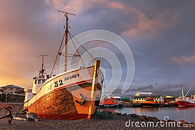 Hofn harbor, Iceland Editorial Stock Photo