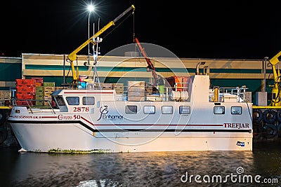 Longlinging fishing vessel Gisli Sursson in Port Editorial Stock Photo