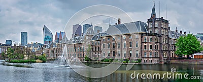 Hofvijver lake and Binnenhof , The Hague Stock Photo