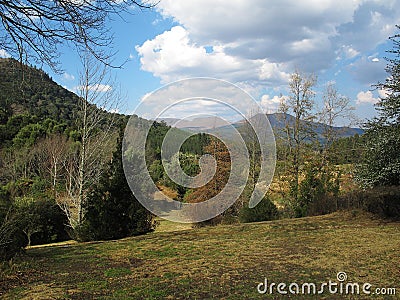 Hogsback landscape in early spring, South Africa Stock Photo