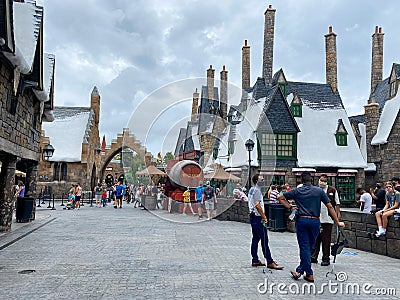 The Hogsmeade portion of the Wizarding World of Harry Potter Editorial Stock Photo