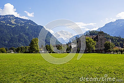 Hohe Matte (High Meadow) in Interlaken Editorial Stock Photo