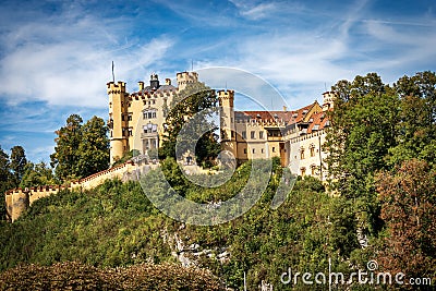 Hohenschwangau Castle in Schwangau village - Bavaria Germany Stock Photo