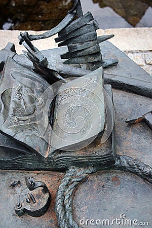 Hohenstein-Ernstthal, Germany - June 5, 2023: Monument to Georgius Agricola, a German Humanist scholar, mineralogist and Editorial Stock Photo