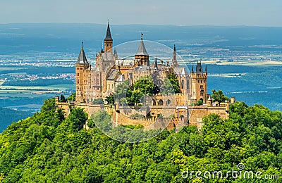 Hohenzollern Castle in the Swabian Alps - Baden-Wurttemberg, Germany Stock Photo