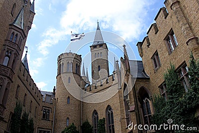 Hohenzollern Germany July 21st 2016 - Hohenzollern Castle on a sunny day in Germany Editorial Stock Photo