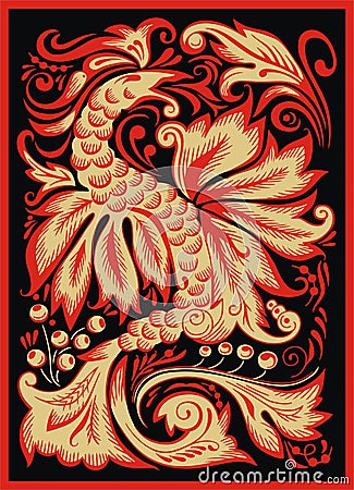 Hohloma. Red dragon Vector Illustration