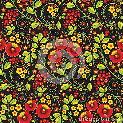 Hohloma seamless pattern Vector Illustration