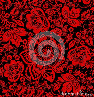 Hohloma seamless pattern Vector Illustration