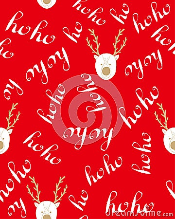 Hohoho pattern, Santa Claus laugh. Seamless texture for Christmas design Stock Photo