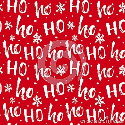 Hohoho pattern, Santa Claus laugh. Seamless texture for Christmas design. Vector Illustration