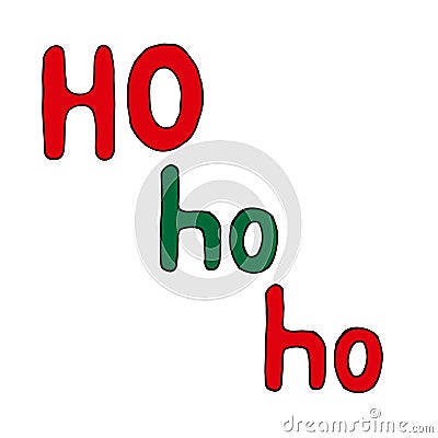 Hohoho - Santa Claus Christmas phrase. Hand drawn sketch. Vector Illustration