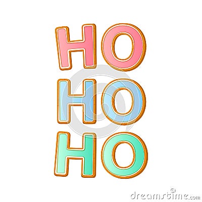 Hohoho - Santa s calligraphy phrase for christmas or new year holiday design, cookie Vector Illustration