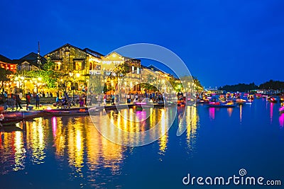 Hoi An ancient town by Thu Bon River Editorial Stock Photo