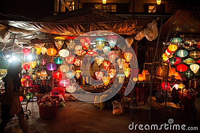 Hoi An - the city of chinese lanterns. Shop with lanterns Editorial Stock Photo