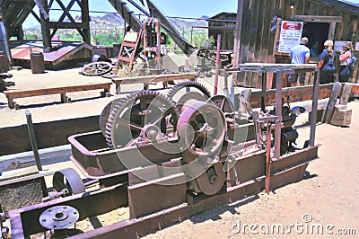 Hoist Machinery At Goldfield Town In Arizona Editorial Stock Photo