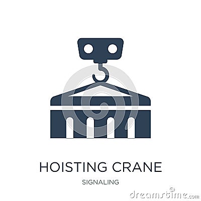 hoisting crane icon in trendy design style. hoisting crane icon isolated on white background. hoisting crane vector icon simple Vector Illustration
