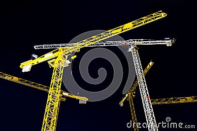 Hoisting cranes Stock Photo