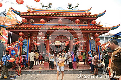 Bekasi, West Java/Indonesia February 28 2010 Hok Lay Kiong Temple Vihara Hok Lay kiong, oldest Chinese temple in Bekasi Editorial Stock Photo