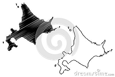 Hokkaido map vector Vector Illustration