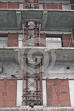 Old warehouse of Hokkaican along Otaru canal in Otaru, Hokkaido, Japan Editorial Stock Photo