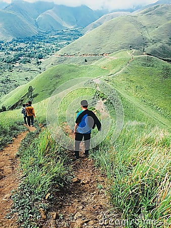 Holbung hill view || , North Sumatra, Indonesia Editorial Stock Photo