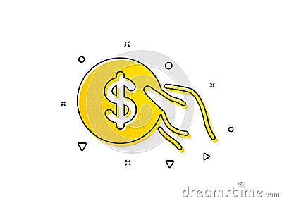 Hold Coin icon. Dollar currency. Vector Vector Illustration